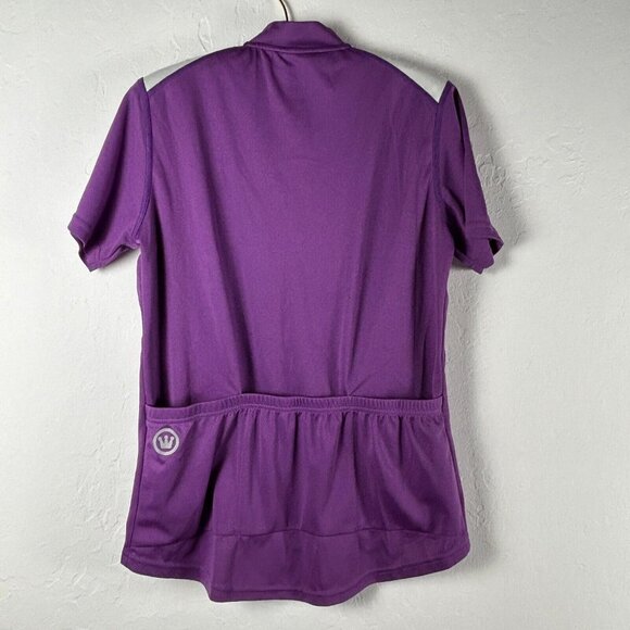Canari Womens 1/4 Zip Cycling Jersey Top Size Large Purple Short Sleeve Pullover - Picture 2 of 7